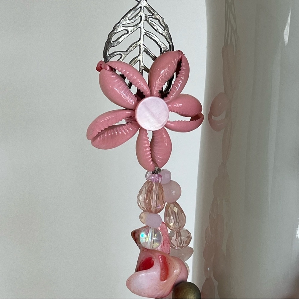 Pink Lucite Beaded Necklace - Picture 4 of 15